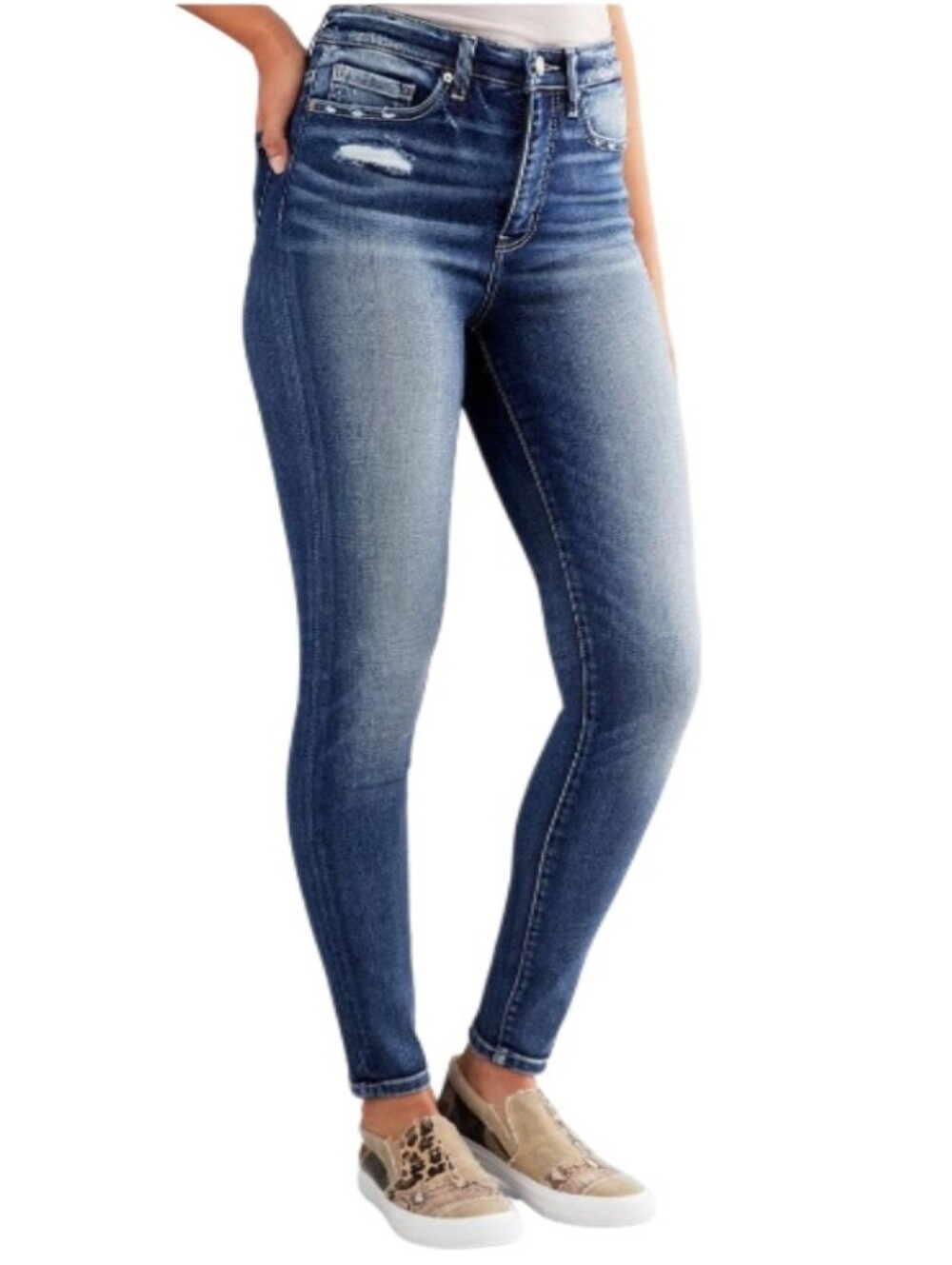 BKE Parker Universal Fit High-Rise Ankle Tall Skinny Distressed Jeans